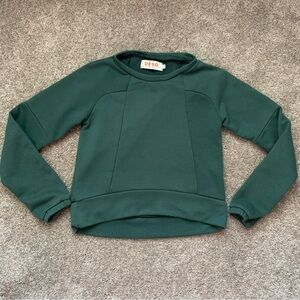 Deso Forest Green Leland Cropped French Terry Sweatshirt Pullover USA Size XS